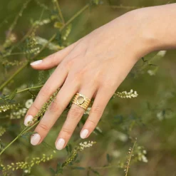 Bague Gregoria Améthyste Verte en Laiton doré