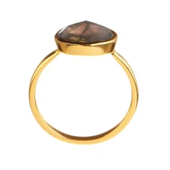 Bague Ilya Labradorite en laiton doré