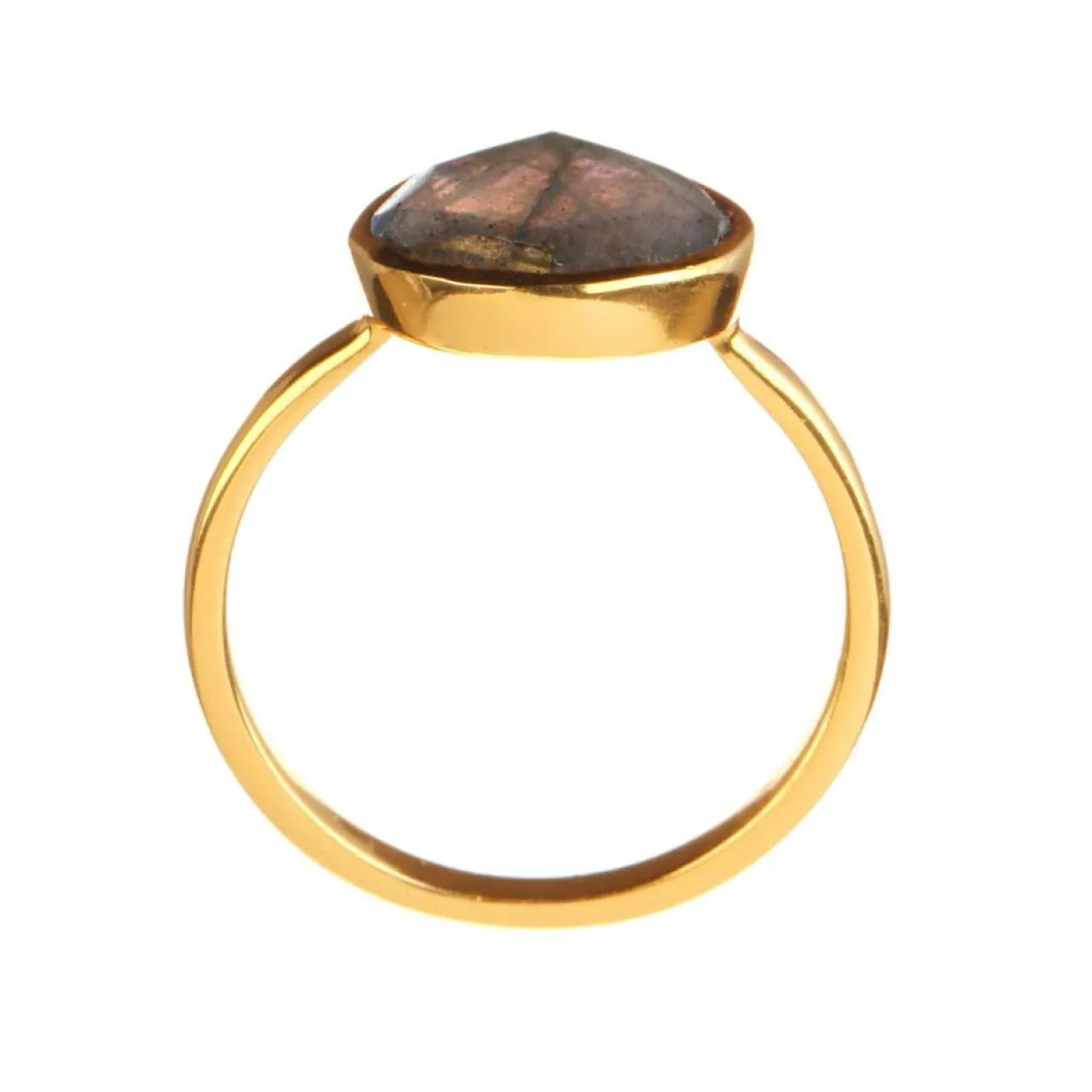 Bague Ilya Labradorite en laiton doré