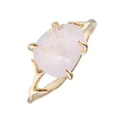Bague Lily Quartz en laiton doré