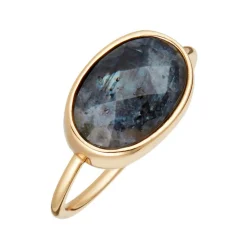 Bague Lisa Labradorite en laiton doré