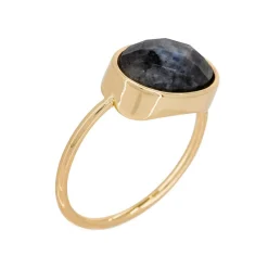 Bague Lisa Labradorite en laiton doré