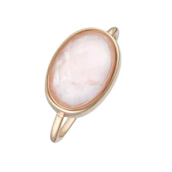Bague Lisa Quartz rose en laiton doré