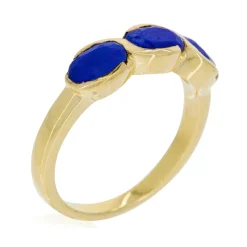 Bague Lydia Lapis Lazuli en laiton doré