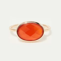 Bague Noelie Agate rouge en laiton doré