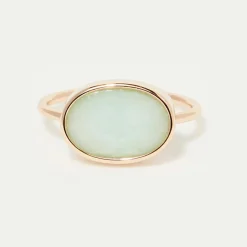 Bague Noelie Amazonite en laiton doré