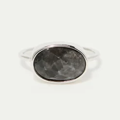 Bague Noelie Labradorite en laiton argenté