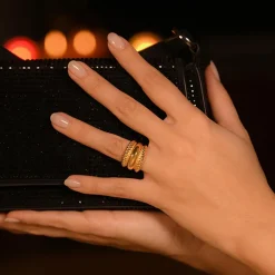 Bague Pyroli en Argent doré