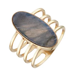Bague Victoria Labradorite en laiton doré