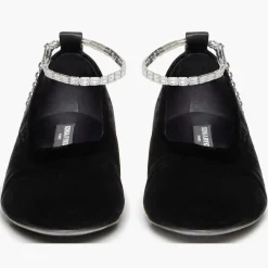 Ballerines en Velour Beaune noires