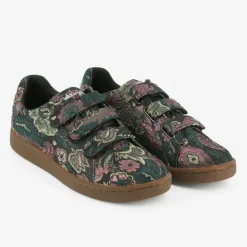 Baskets Chloé imprimé floral brodé vertes