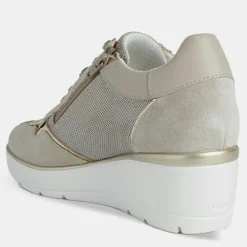 Baskets compensées Ilde beiges - Talon 9 cm