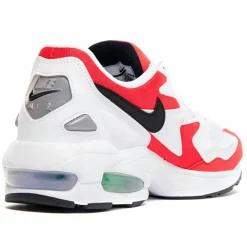 Baskets en Cuir & Mesh Air Max 2 Light blanc/rouge