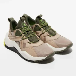 Baskets en Cuir & Textile Madbury taupe