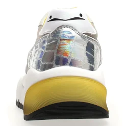 Baskets en Cuir & Velours de Cuir Sheel argenté/gris - Talon 4 cm