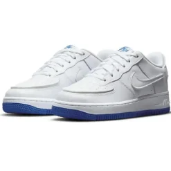 Baskets en Cuir Air Force 1 Gs blanc/bleu