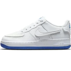 Baskets en Cuir Air Force 1 Gs blanc/bleu