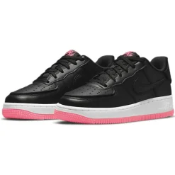 Baskets en Cuir Air Force 1 Gs noir/rose