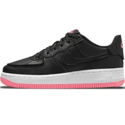 Baskets en Cuir Air Force 1 Gs noir/rose