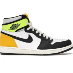 Baskets en Cuir Air Jordan 1 High Og Vault blanc/noir/vert fluo/jaune