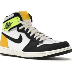 Baskets en Cuir Air Jordan 1 High Og Vault blanc/noir/vert fluo/jaune