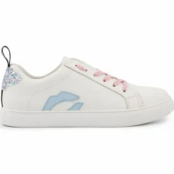 Baskets en Cuir Betty blanc/bleu/rose