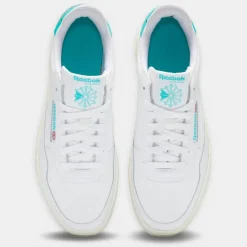 Baskets en Cuir Court Peak blanc/bleu
