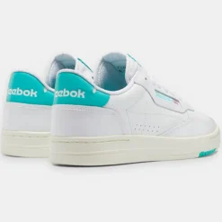 Baskets en Cuir Court Peak blanc/bleu