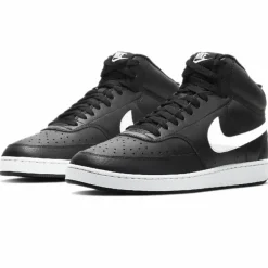 Baskets en Cuir Court Vision Mid noir/blanc