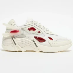Baskets en Cuir Cylon-21 blanc/rouge