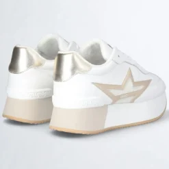 Baskets en Cuir Dreamy blanc/doré