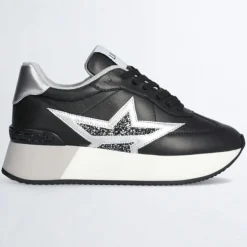 Baskets en Cuir Dreamy noir/argenté