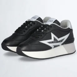 Baskets en Cuir Dreamy noir/argenté