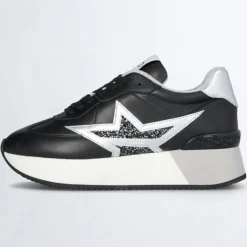 Baskets en Cuir Dreamy noir/argenté