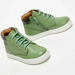Baskets en Cuir Gabin vert forêt