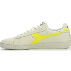 Baskets en Cuir Game L Fluo Wax blanc/jaune fluo