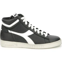 Baskets en Cuir Game L Hi Waxed noir/blanc