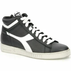 Baskets en Cuir Game L Hi Waxed noir/blanc