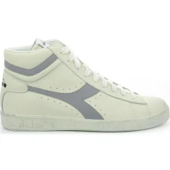 Baskets en Cuir Game L Hi Waxed blanc/gris