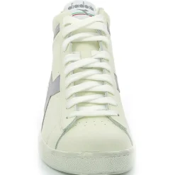 Baskets en Cuir Game L Hi Waxed blanc/gris
