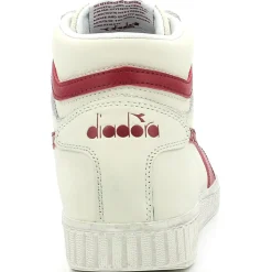 Baskets en Cuir Game L Hi Waxed blanc/rouge
