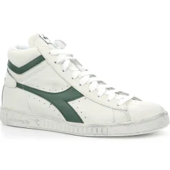 Baskets en Cuir Game L Hi Waxed blanc/vert