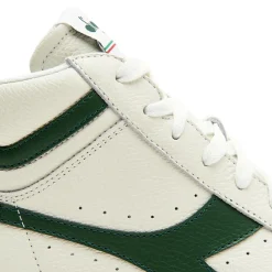 Baskets en Cuir Game L Hi Waxed blanc/vert