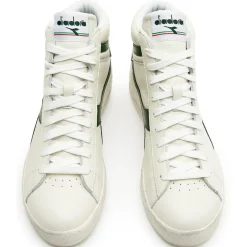 Baskets en Cuir Game L Hi Waxed blanc/vert
