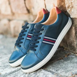 Baskets en Cuir Kessy bleu marine