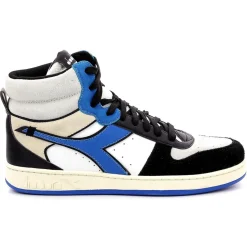 Baskets en Cuir Magic Baske Mi blanc/bleu/noir