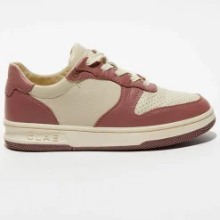 Baskets en Cuir Malone beige/rose