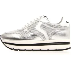 Baskets en Cuir May argentées - Talon 4 cm