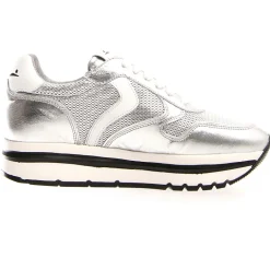 Baskets en Cuir May argentées - Talon 4 cm