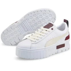 Baskets en Cuir Mayze Luxe blanc/bordeaux